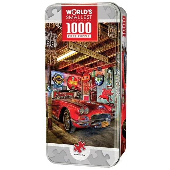 Puzzle World's Smallest Classic Car 1000 Piece Tin Box 11.7x16.50 in New Sealed - Picture 1 of 16